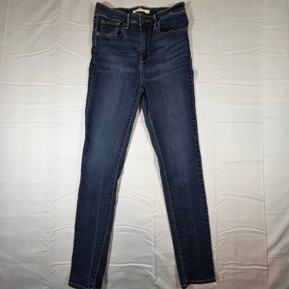 Levis 721 High Rise Skinny Jeans Dark Wash Blue Denim Womens 28